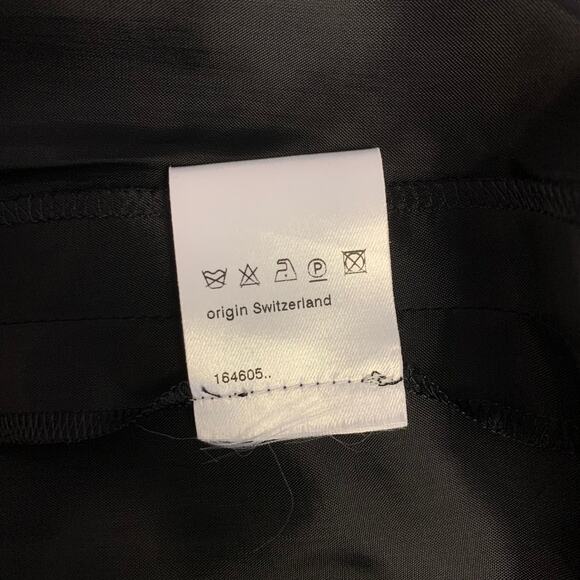 AKRIS 100% Silk Satin Box Pleated Midi A-line Full Knee Length Skirt, Black - Picture 8 of 9